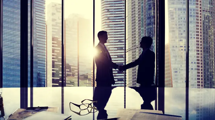 Clients shaking hands